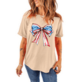 thumbnail image 1 of Show Your USA Pride: Khaki Round Neck T-Shirt with Flag Print, 1 of 8