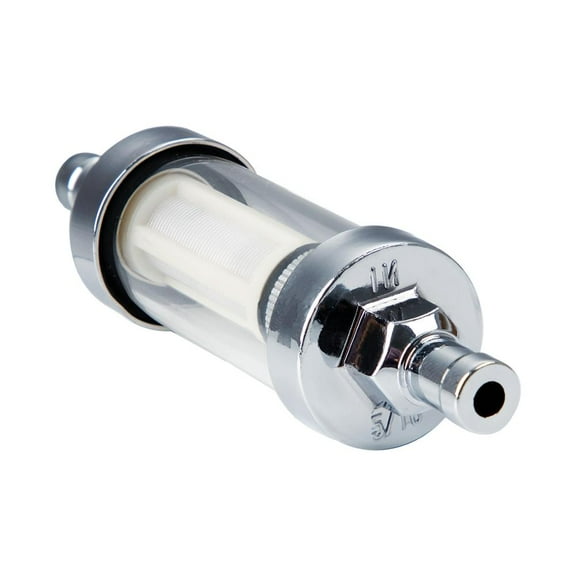 Show as picture-Carbole Universal Fuel Filter 5/16", Chrome Glass, Clearance, For Gasoline and Diesel, Reusable Online