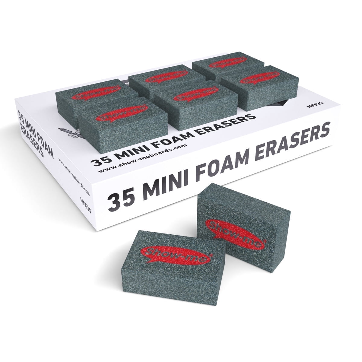 Show-me Pack of 35 Mini Foam Erasers