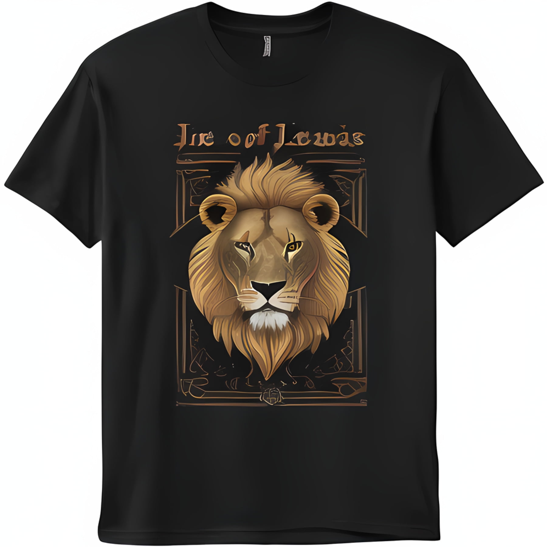 Show your regal style with ‘The Lion of LEWIS’ Black T-Shirt featuring …