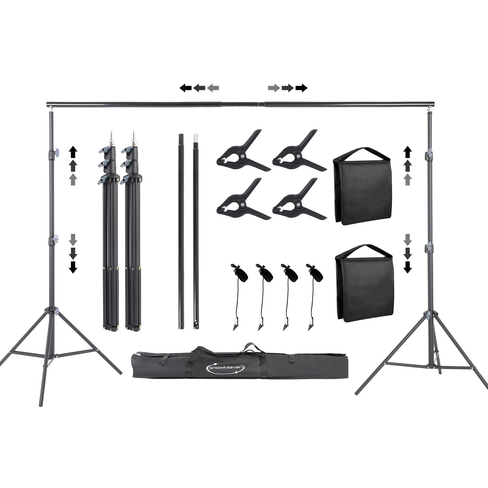 Seem Less Photo Backdrop Rack ShowMaven Backdrop Stand, 6.5x10ft Adjustable Photo Backdrop Stand with ...