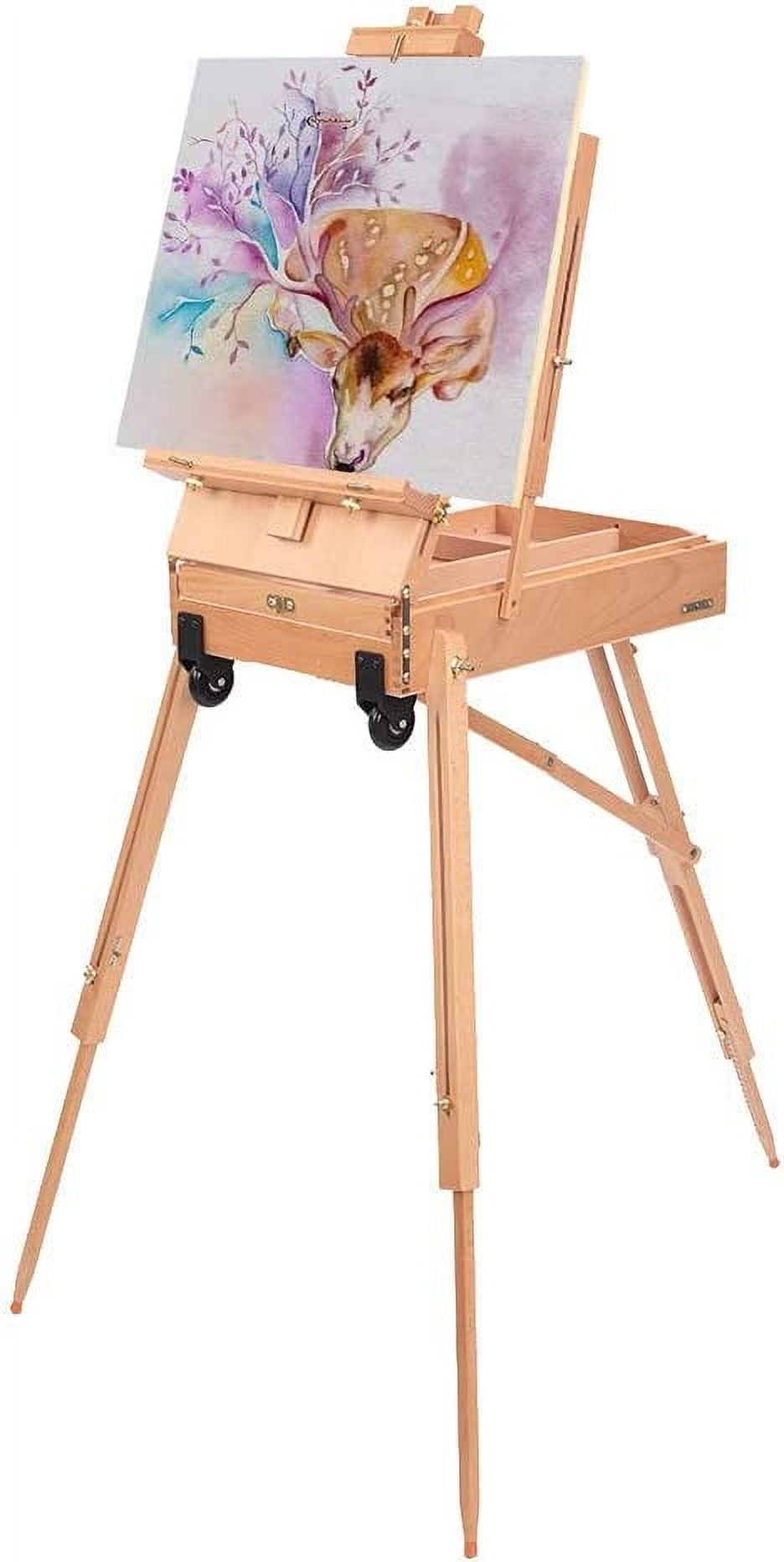 All-in-One French Easel Painting Set | 163-Piece Deluxe Artist Starter Kit  w/Wooden Field & Studio Sketch Box Easel for Adult, 100+ Professional
