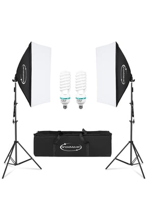 Softbox Lighting Kit, Studio Lights with 2 135W Bulbs 5500K Continuous Photography Lighting Kit