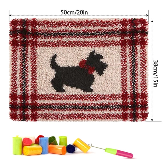 ShowNiceArt Butterfly Dog | Latch Hook Rug Kit for Adults Crocheting Carpet Rug Yarn Sofa Cushion Mat Tapestry 50×38cm/20*15in