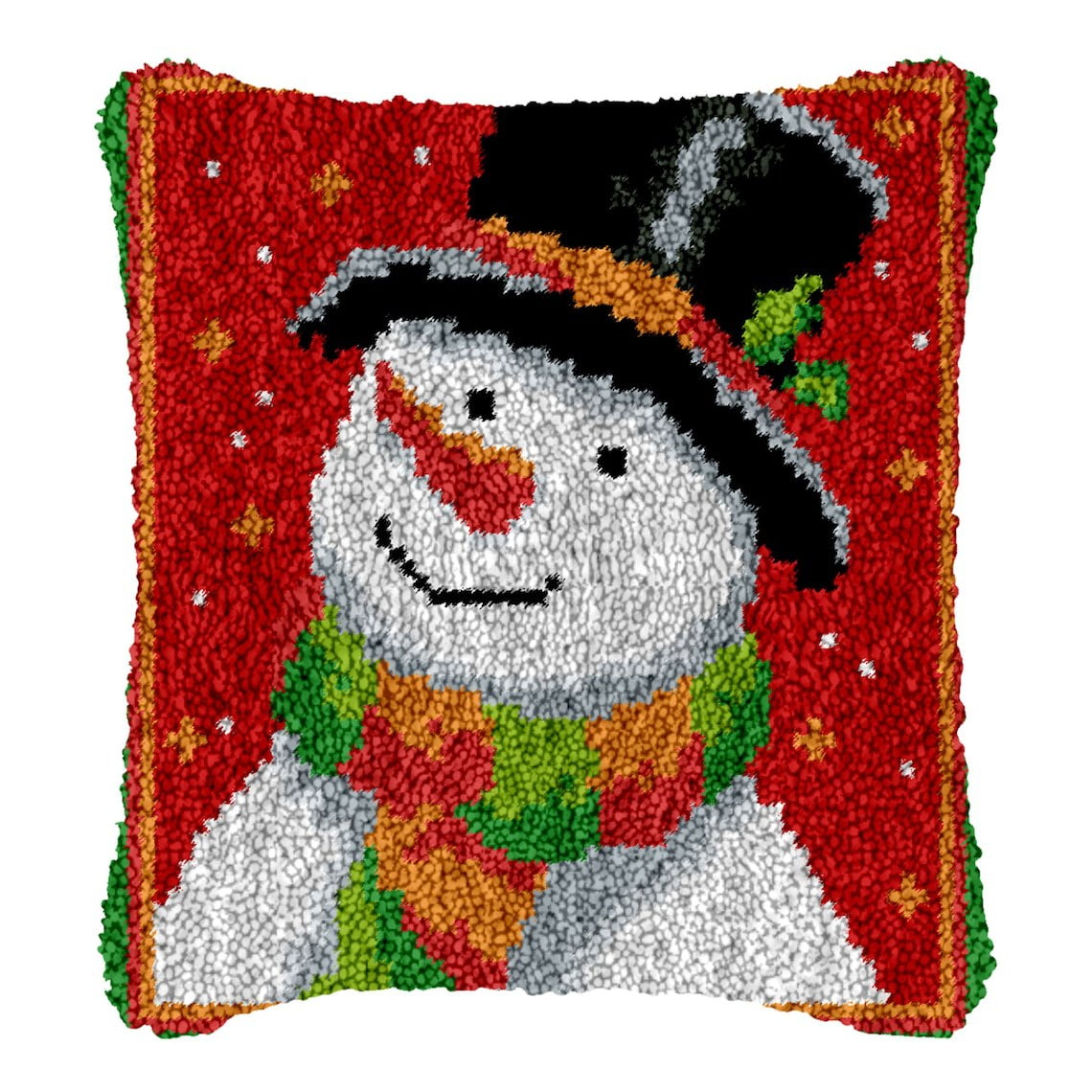 ShowNiceArt Christmas Latch Hook Kits for Adults, Christmas | Crochet Kit for Pillow, Making Kits Canvas, Gift Packaging 43 × 43cm / 16.9 * 16.9 inches