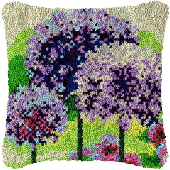 ShowNiceArt Latch Hook Cushion Kits, Dandelion | DIY Needlework Pillow Cover Sofa Cushion Rug Making Kits 43×43cm/17*17in