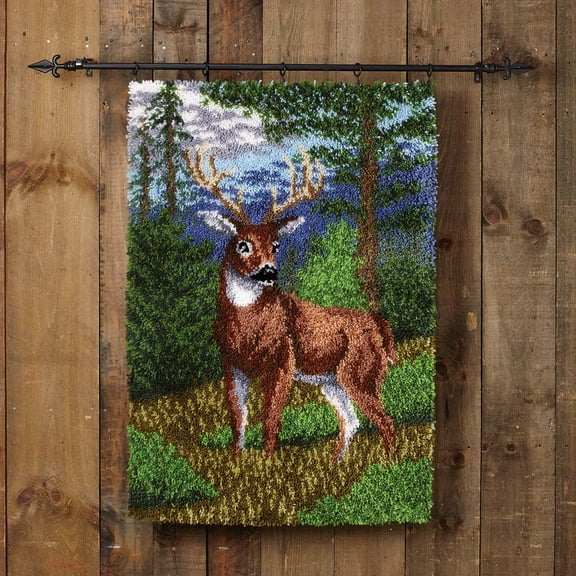 ShowNiceArt Latch Hook Kit, Deer | DIY Yarn Carpet Crafting Arts Cushion Mat Crochet Tapestry Sofa Decor 50×38cm/20*15in