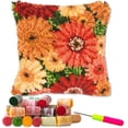 thumbnail image 1 of ShowNiceArt Latch Hook Kits for DIY Throw Pillow Cover,Colorful Flowers Pattern | Needlework Cushion Cover Hand Craft Crochet for Great Family 17x17inch, 1 of 8