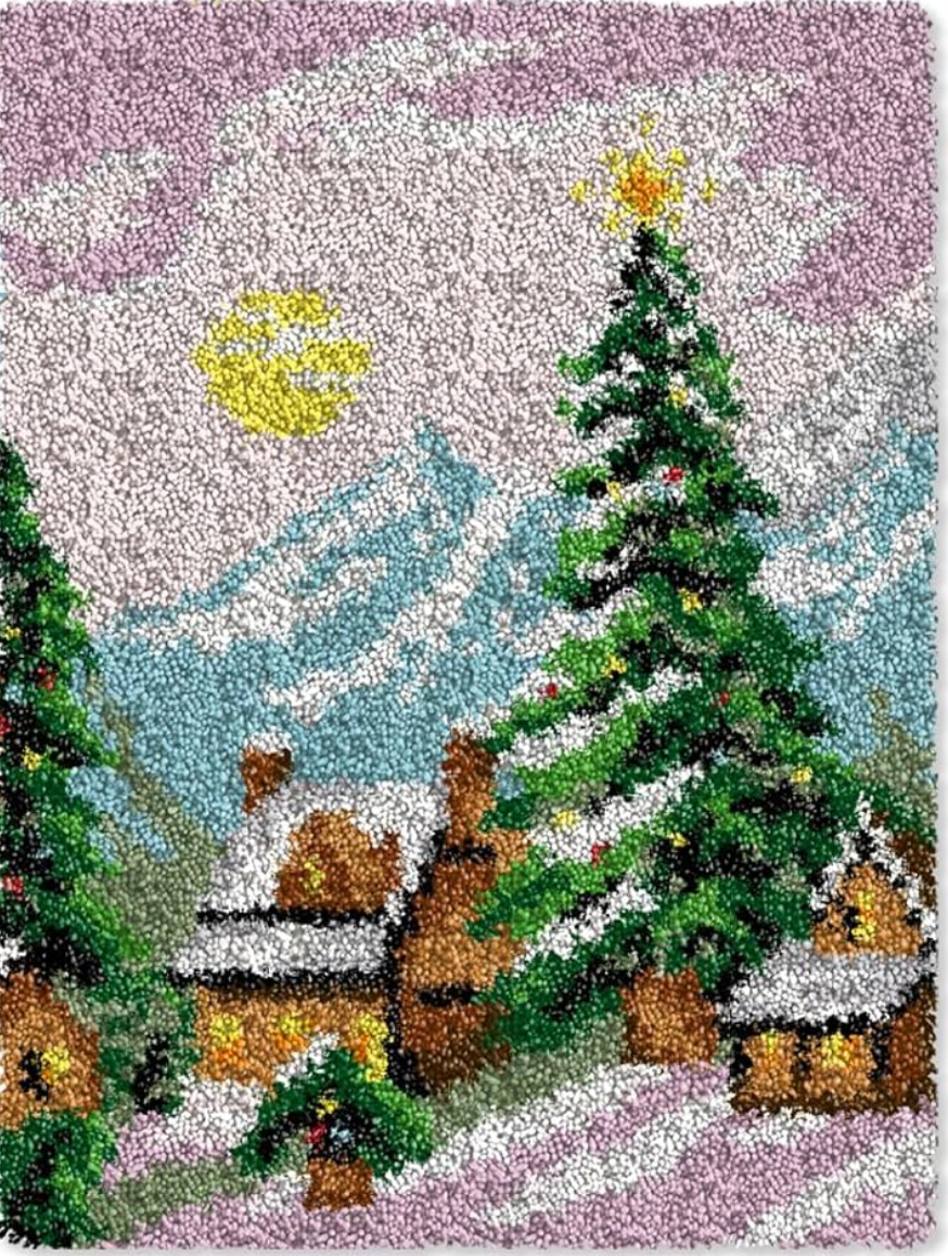 ShowNiceArt Latch Hook Kits for Kids and Adults, Christmas Tree | DIY Rug Making Kit for Home Decoration Festival Gifts Crocheting Crafts Carpet,19.7 * 15.0 inches