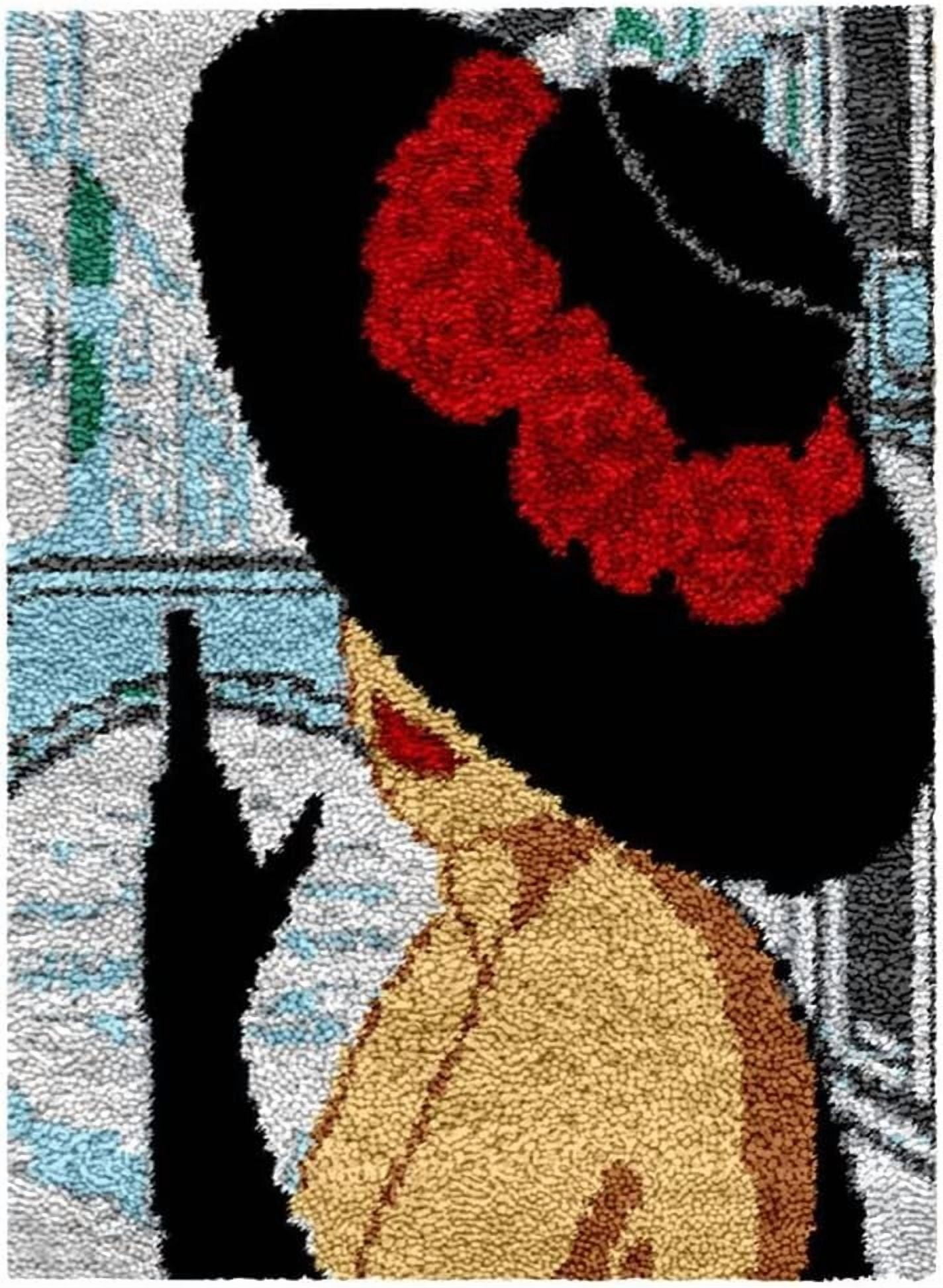ShowNiceArt Latch Hook Kits for Adults, Elegant Lady | Carpet Making Crochet Kits Embroidery Kits Needlework Crafts for Home Decor, 50X38CM