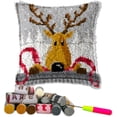 thumbnail image 1 of ShowNiceArt Latch Hook Kits for DIY Throw Pillow Cover,Wild Deer | Needlework Cushion Cover Hand Craft Crochet for Great Family 17x17inch, 1 of 4