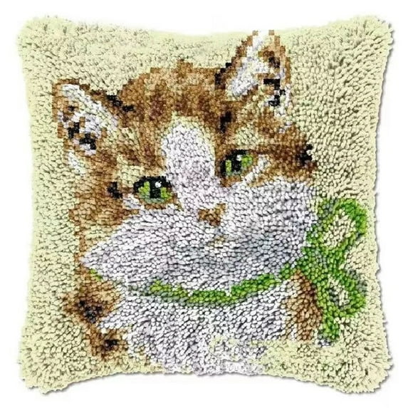 ShowNiceArt Latch Hook Pillow Kits, Embroidery Pillow Making Kits with Canvas, Gift Packaging 17*17in