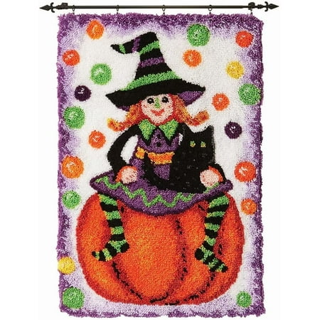 ShowNiceArt Latch Hook Rug Kits, Halloween Wizard | Home Carpet Rug Making Canvas Kits 50×38cm/20*15in