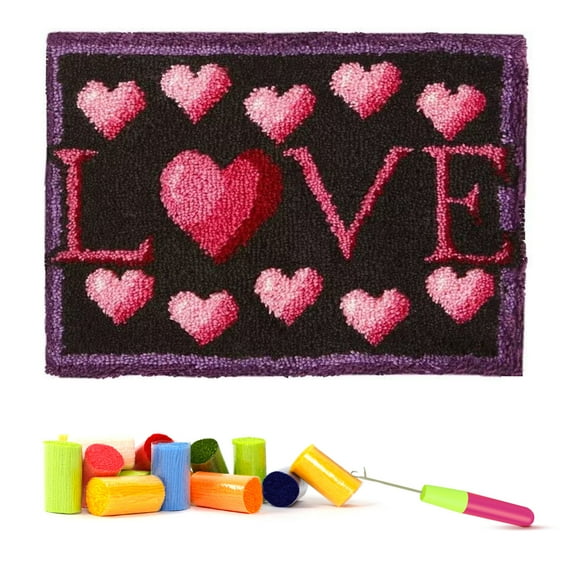 ShowNiceArt Latch Hook Rug Kits for Adults,Crafting Arts Cushion Mat Crochet Tapestry Sofa Decor 20*15in