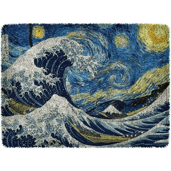ShowNiceArt Latch Hook Rug Kits for Adults, Embroidery Kit Cushion Mat Crochet Tapestry Sofa Decor Holiday Decor 20*15in