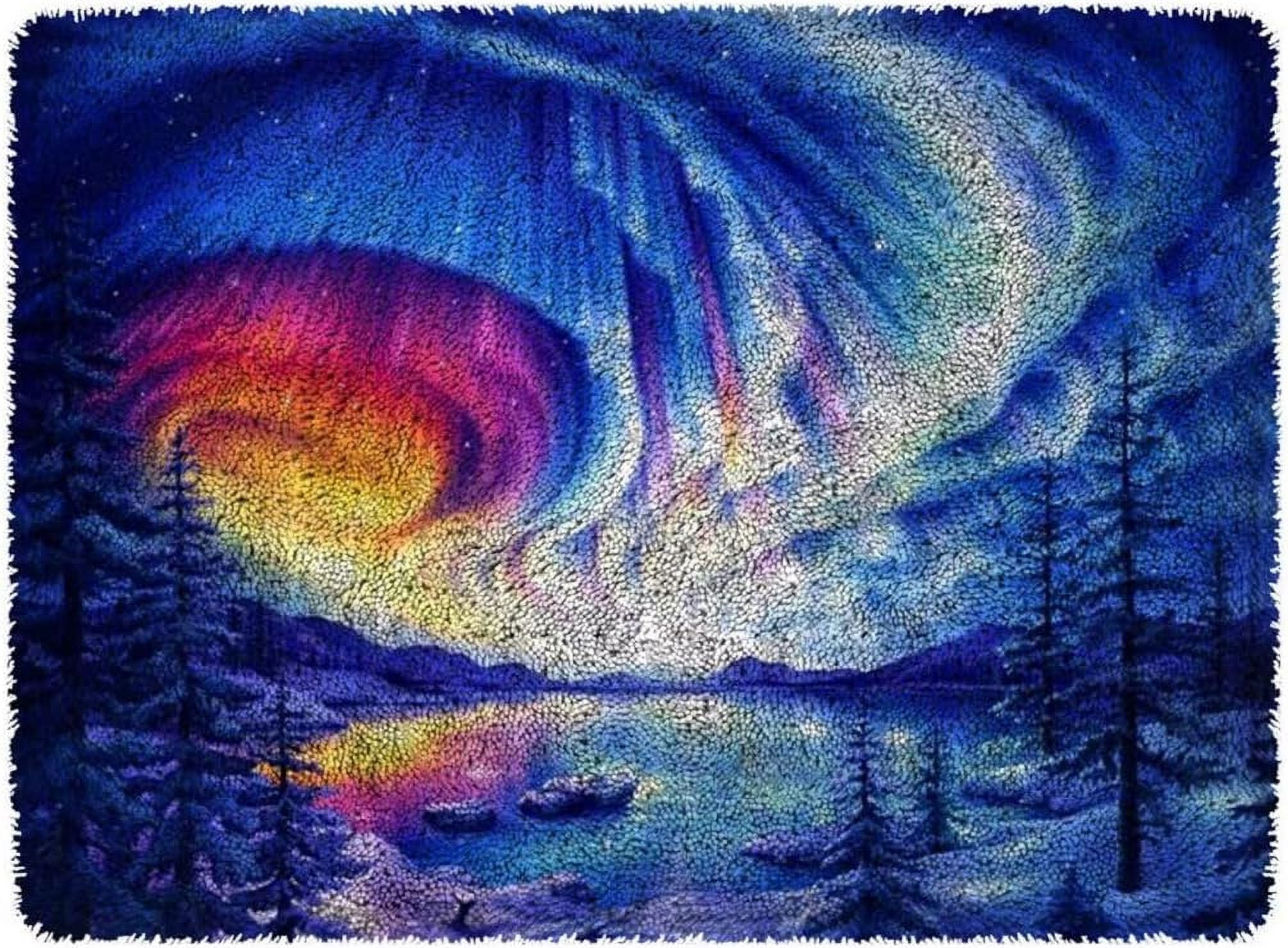 ShowNiceArt Latch Hook Rug Kits for Adults, Embroidery Kit Cushion Mat Crochet Tapestry Sofa Decor Holiday Decor 20*15in