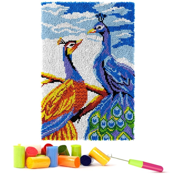 ShowNiceArt Latch Hook Rug Kits for Adults beginners,Pillow Making Kits Canvas, Gift Packaging 24*16in