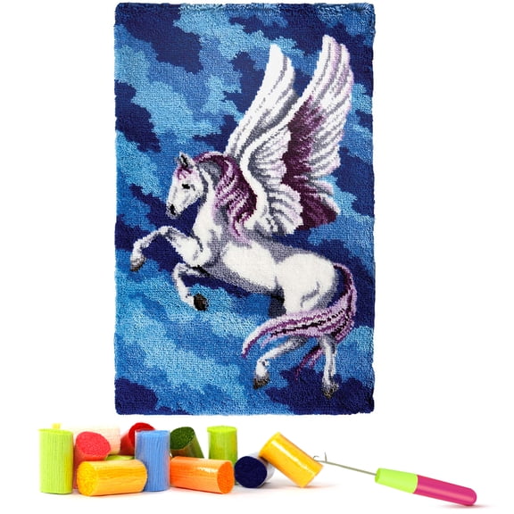 ShowNiceArt Latch Hook Rug Kits for Adults beginners,Pillow Making Kits Canvas, Gift Packaging 24*16in