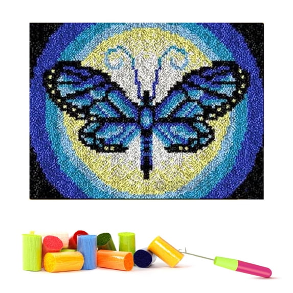 ShowNiceArt Latch Hook Rug Kits for kids,3D Canvas DIY Rug Crochet Yarn Kits, Embroidery Decoration 20*15in