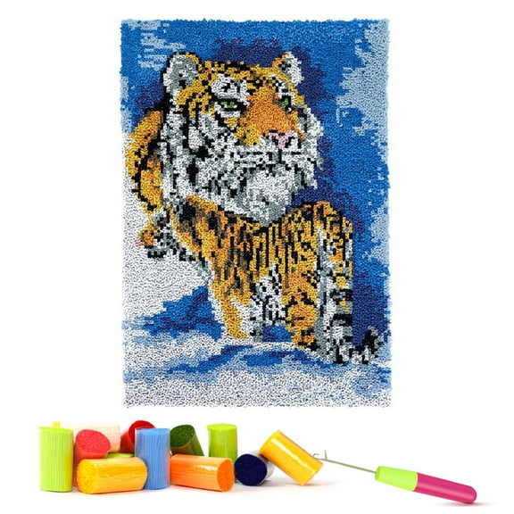 ShowNiceArt Latch Hook Rug Kits for kids,3D Canvas DIY Rug Crochet Yarn Kits, Embroidery Decoration 20*15in