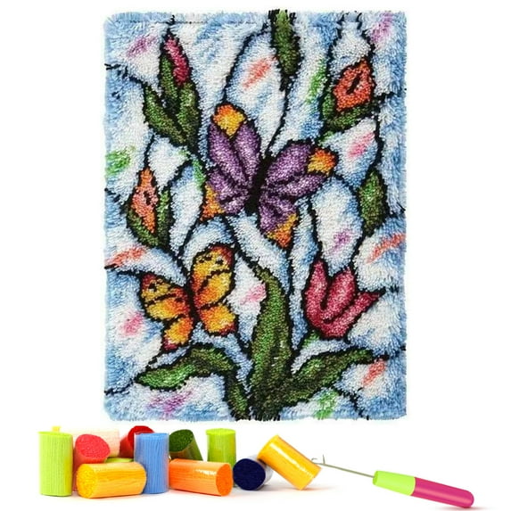ShowNiceArt Latch Hook Rug Kits for kids,3D Canvas DIY Rug Crochet Yarn Kits, Embroidery Decoration 20*15in