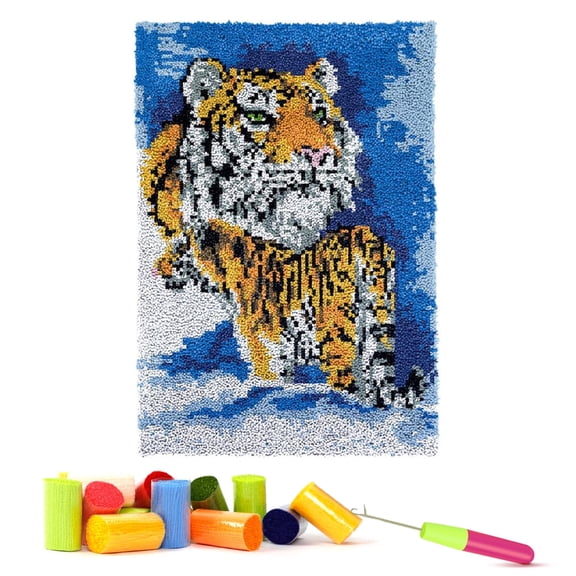 ShowNiceArt Latch Hook Rug Kits for kids,3D Canvas DIY Rug Crochet Yarn Kits, Embroidery Decoration 20*15in