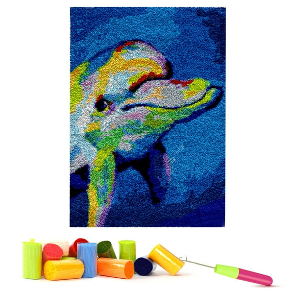 ShowNiceArt Latch Hook Rug Kits for kids,3D Canvas DIY Rug Crochet Yarn Kits, Embroidery Decoration 20*15in
