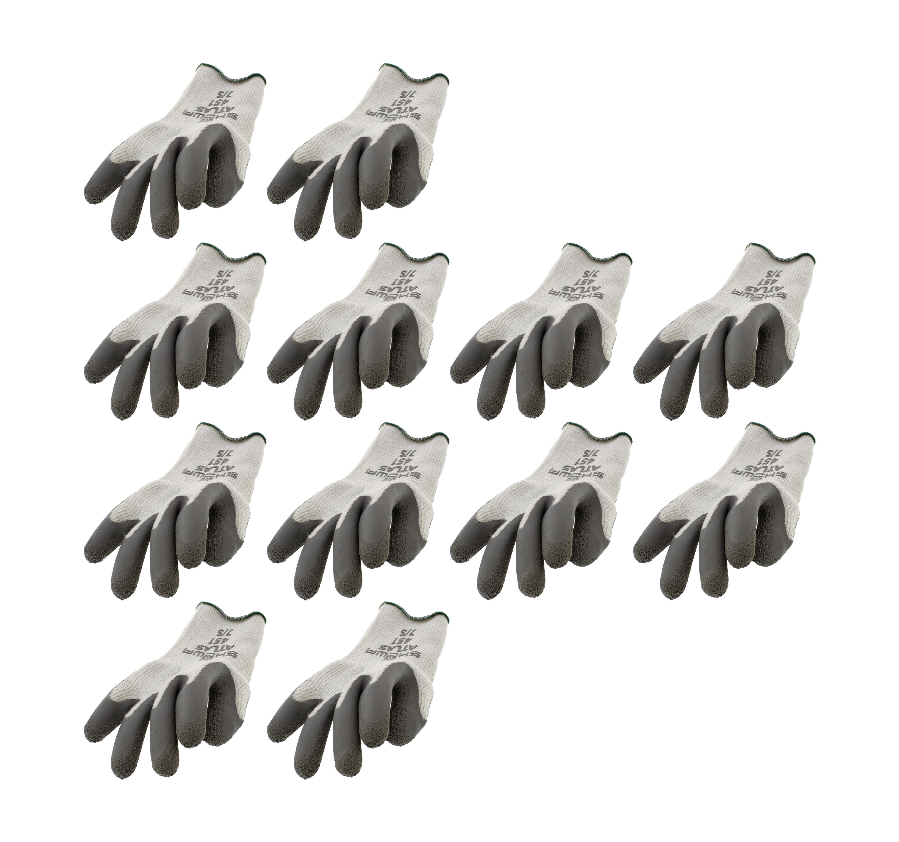 Showa Atlas 451 Thermal Work Gloves, Medium Large, Gray, 12 Pack