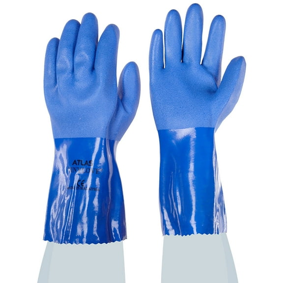 Showa Atlas 660XL-10 Fully Coated Triple-Dipped PVC Gloves XL 12 Pack