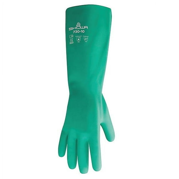 Showa Chemical Resistant Gloves,Green,Sz 8,PR 730-08