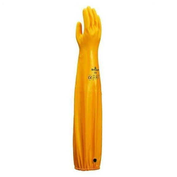 Showa Chemical Resistant Gloves,Yellow,Sz 9,PR 772L-09