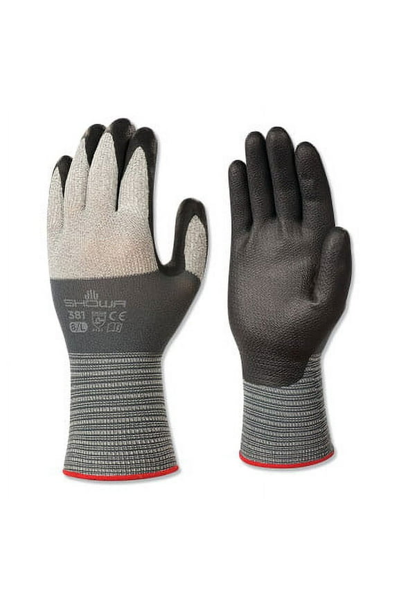 Coated Gloves,Black/Gray,XL 381XL-09
