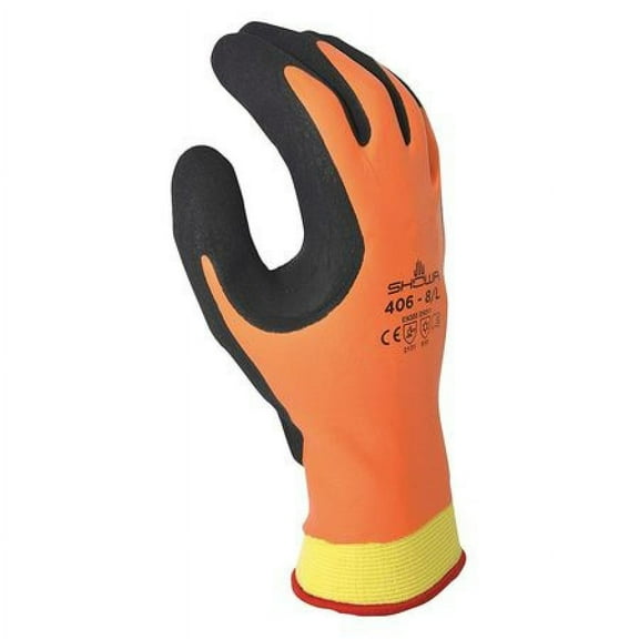 Showa Coated Gloves,Black/Orange,M,PR 406M-07