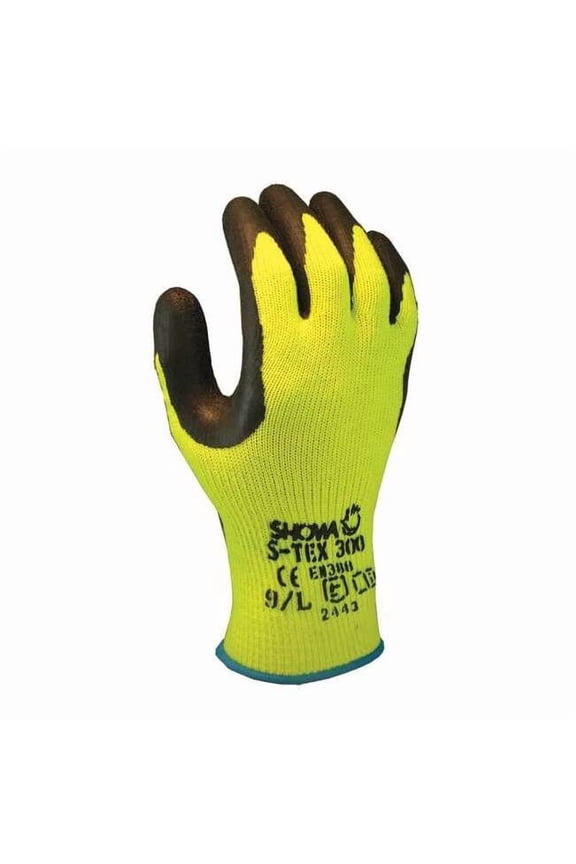 Coated Gloves,Black/Yellow,XL,PR S-TEX300XL-10