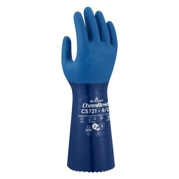 Showa Glove,Chemical Resistat,Seamless Knit,PR CS721L-09