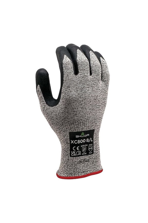 Knit Gloves, Cut Level A5 ,Microporous Nitrile ,Embossed ,L 1 PR XC800L-08
