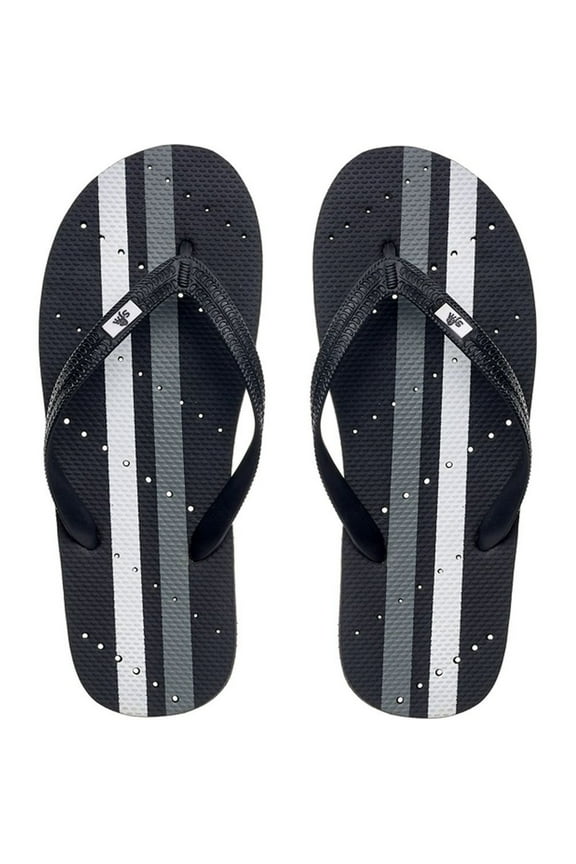 Antimicrobial Shower and Water Sandals-13/14-Black/Gray/White Stripe