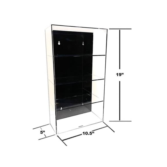 Showcase 4 Car Display Case Wall Mount with Black Back Panel "Mijo Exclusives" for 1/24-1/25 Scale Models