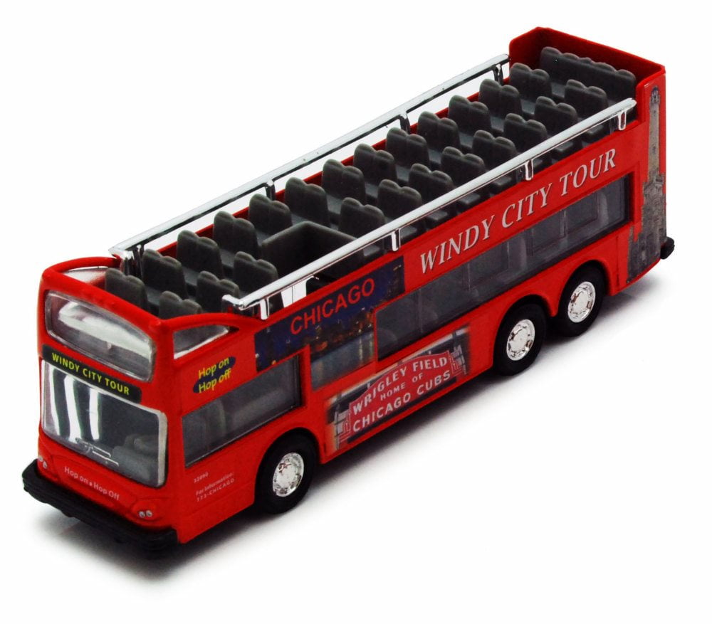 Showcasts Chicago Sightseeing Double Decker Bus Open Top Red 2168CG 6 Inch Scale Diecast Model Replica but NO BOX