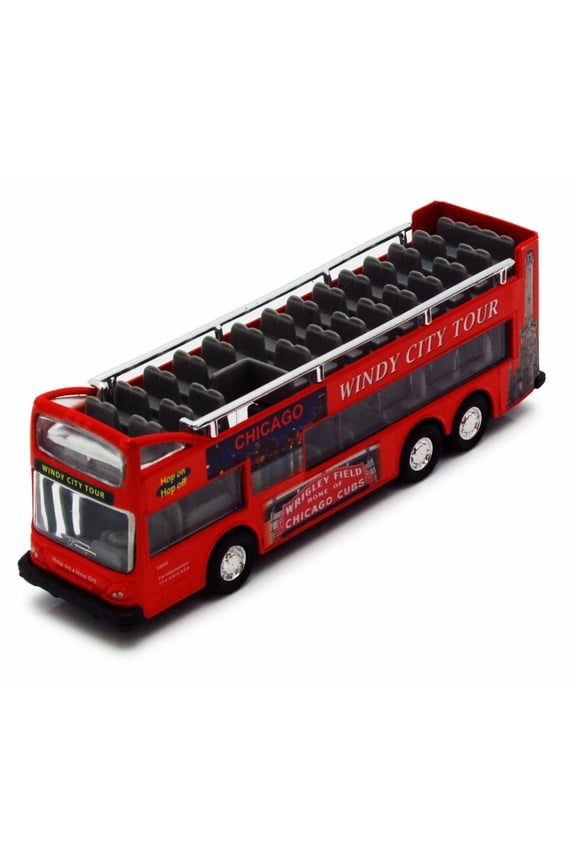 Chicago Sightseeing Double Decker Bus Open Top Red 2168CG 6 Inch Scale Diecast Model Replica but NO BOX