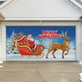 thumbnail image 1 of 7' x 16' Magical Santa’s Sleigh Ride Double Garage Door Banner - Whimsical Holiday Décor, 1 of 4