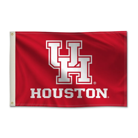 Houston Cougars 2' x 3' College Sports Printed Flag - NCAA Licensed - Nylon - School Banner (White, Red)