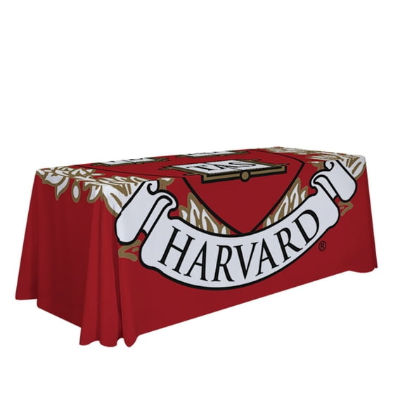 Harvard Crimson 6' College Sports Printed Table Throw - NCAA Licensed - Polyester Draped - School Tablecloth (Red, White)