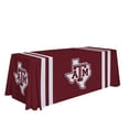 thumbnail image 1 of Texas A&M Aggies 6' College Sports Printed Table Throw - NCAA Licensed - Polyester Draped - School Tablecloth (Maroon, White), 1 of 5