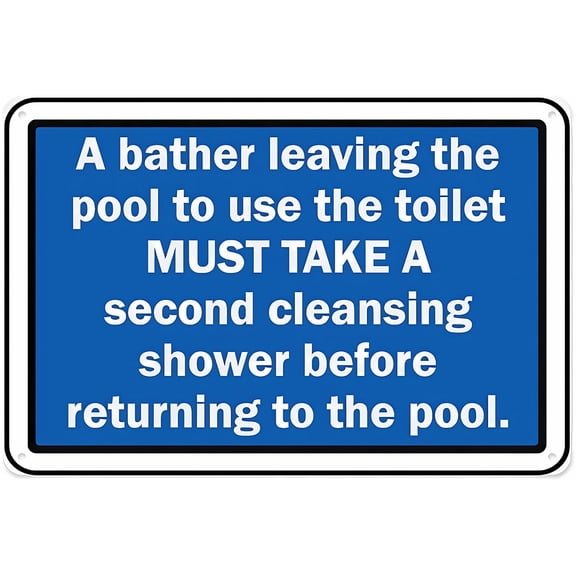 Shower After Using The Toilet Sign - 12×8 Inches, Aluminum Tin Warning, Home Outdoor Garden Bathroom Hygiene Decor