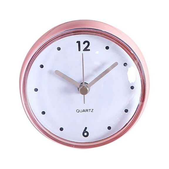 Shower Anti Fog Waterproof Mini Small Table Decoration Kitchen Living Bathroom Room Wall Clock Toilet Round Quartz Sucker 7Cm