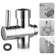 Shower Arm Diverter Valve for Hand Shower and Fixed Spray Head, TSV G1/2" 3-Way T-adapter Connector, Brass Universal Bathroom Shower System Replacement Part, Water Flow Control, Chrome