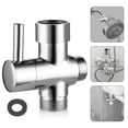 thumbnail image 1 of Shower Arm Diverter Valve for Hand Shower and Fixed Spray Head, TSV G1/2" 3-Way T-adapter Connector, Brass Universal Bathroom Shower System Replacement Part, Water Flow Control, Chrome, 1 of 8