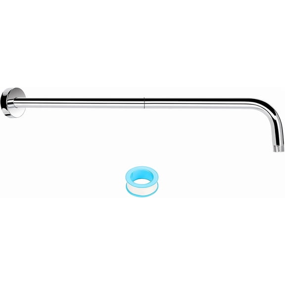 Shower Arm, Extra Extension Arm with Flange, Stainless Steel Wall-Mounted Showerhead Extender Pipe (24 Inch, Chrome Finish)