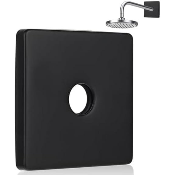 Shower Arm Flange 3.5 Inch Large Square Escutcheon Cover Plate for Shower Head Arms Universal Plumbing Cover Plates Replacement for Covering Gaps Holes (Matte Black)$$Tools & Hardware Other